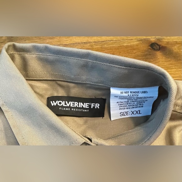 Wolverine | Fire Resistant FR Cat 2 Khaki Twill Shirt | XXL - Picture 3 of 4